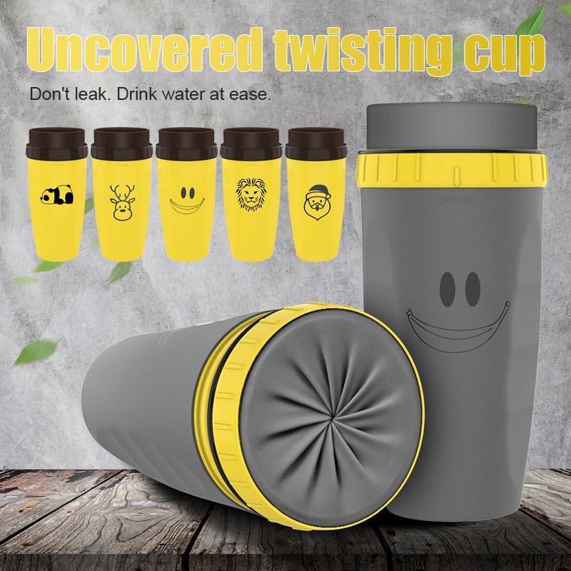 No Cover Twist Cup Travel Portable Cup Double Insulation Tumbler Straw Sippy Water Bottles Portable For Children Adults 1