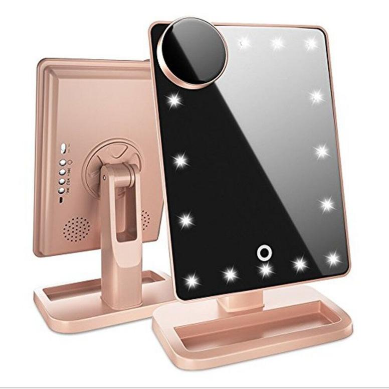 Touch Screen Makeup Mirror With 20 LED Light Bluetooth Music Speaker 10X Magnifying Mirrors Lights 1