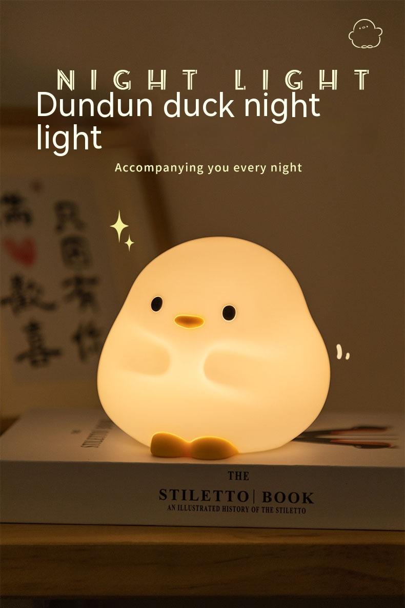 Cute Duck LED Night Lamp Cartoon Silicone USB Rechargeable Sleeping Light Touch Sensor Timing Bedroom Bedside Lamp For Kid Gift Home Decor 47