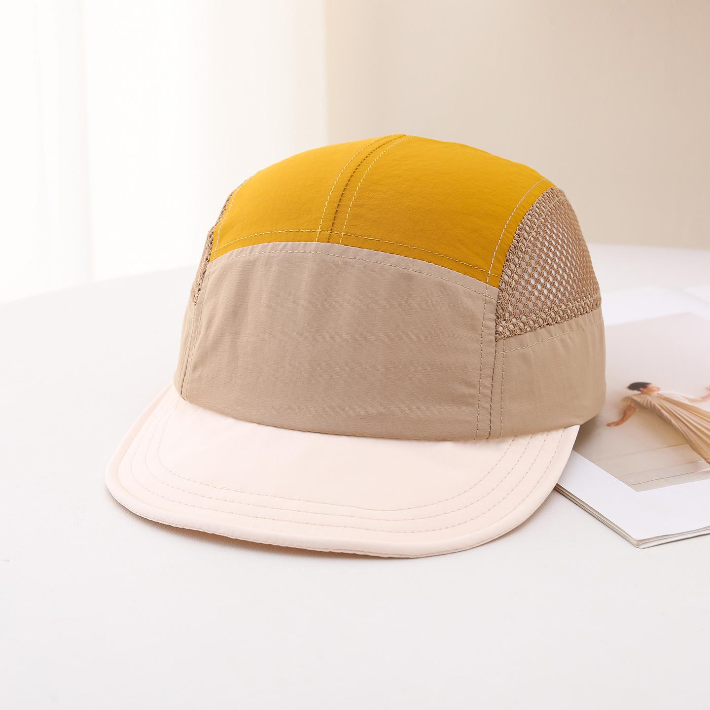 Multi-color Stitched Mesh Fabric, Lightweight And Breathable, Simple And Casual Style. This Baseball Cap With A Flat Brim Is Suitable For Sports, Travel And Daily Use. 4