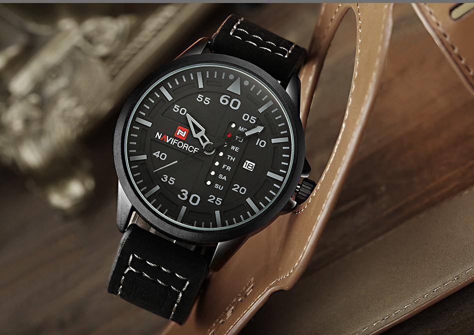 Top Luxury Brand NAVIFORCE Men Sports Watches Men's Quartz Date Clock Man Leather Army Military Wrist Watch Relogio Masculino 4