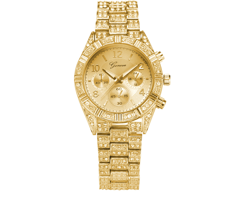 Women Crystal Quartz Analog Wrist Watch Fashion Stainless Steel Geneva Luxury Reloj Hombre Montre Femme Sport Watches 1