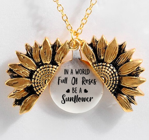 Sunflower Double-layer Lettering Necklace 8