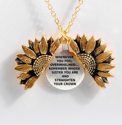 Sunflower Double-layer Lettering Necklace 32