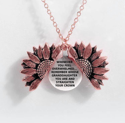 Sunflower Double-layer Lettering Necklace 24