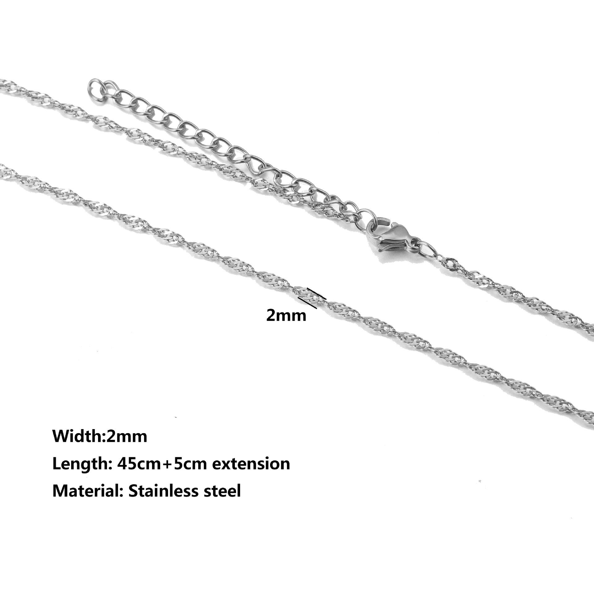 Stainless Steel Water Ripple Chain With Chain Collarbone Chain 20