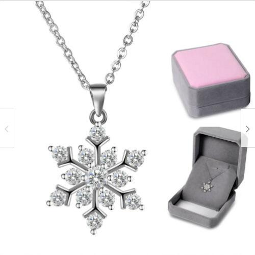 Fashion Sterling Silver Snowflake Flash Diamond Clavicle Chain 8