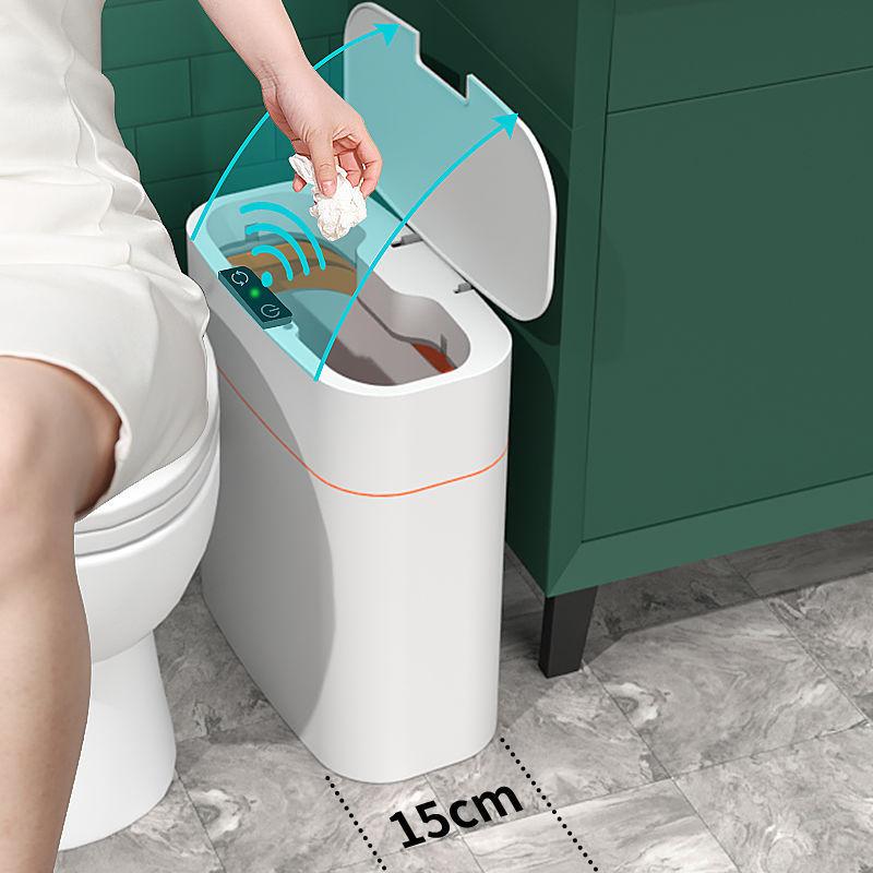 Smart Trash Can With Lid For Bedroom And Living Room Kitchen Storage Box Trash Can Induction Small Car Box Automatic Smart Dustbin Smart Trash Bin 1