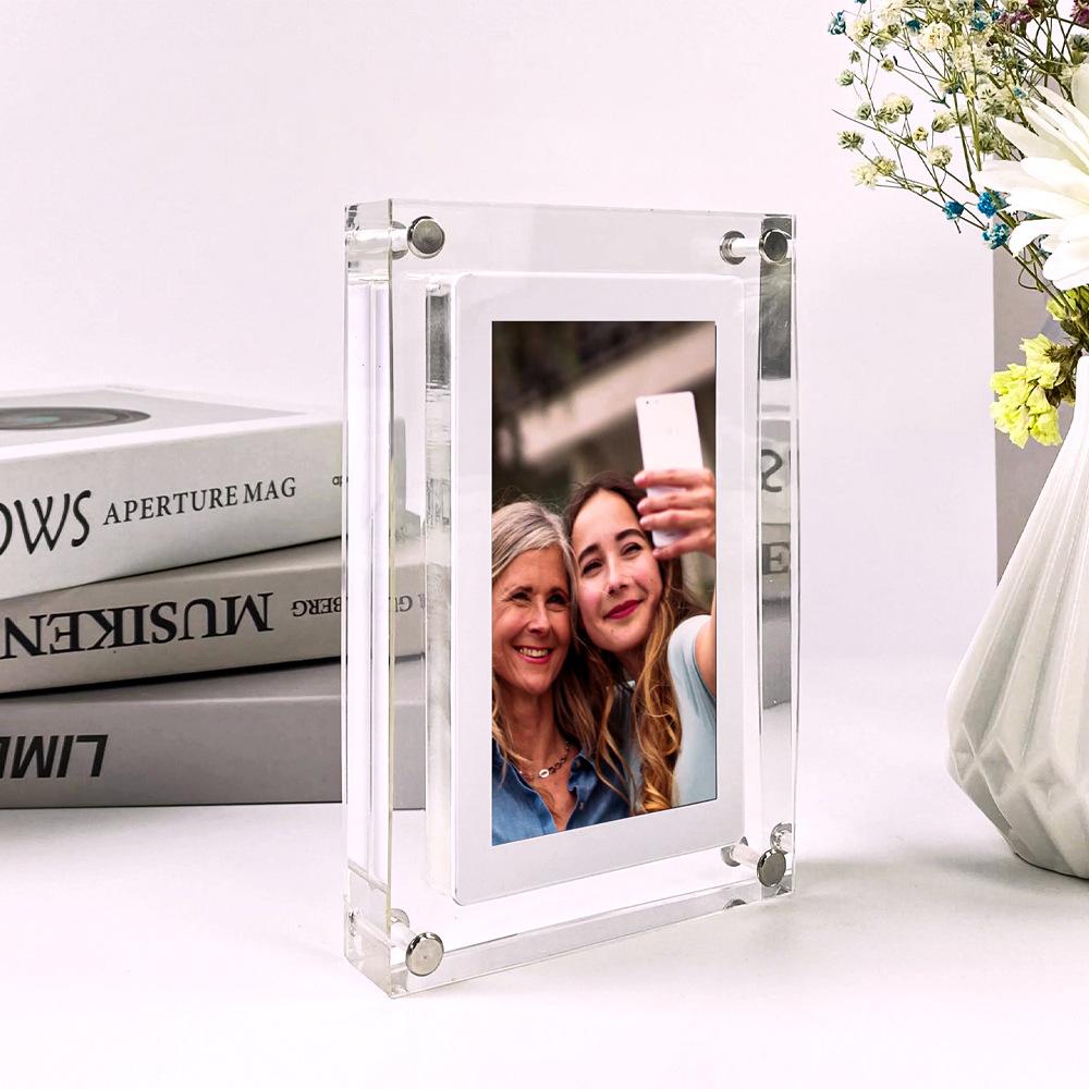 Digital Picture Frame Acrylic Video Player Digital Photo Frame Vertical Display With 1GB And Battery Type C Video Frame Gift For Loved 2
