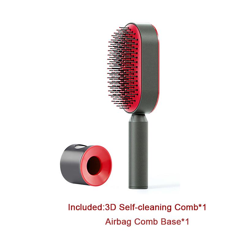 Self Cleaning Hair Brush For Women One-key Cleaning Hair Loss Airbag Massage Scalp Comb Anti-Static Hairbrush 23