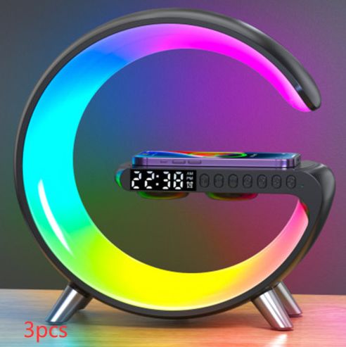 New Intelligent G Shaped LED Lamp Bluetooth Speake Wireless Charger Atmosphere Lamp App Control For Bedroom Home Decor 7