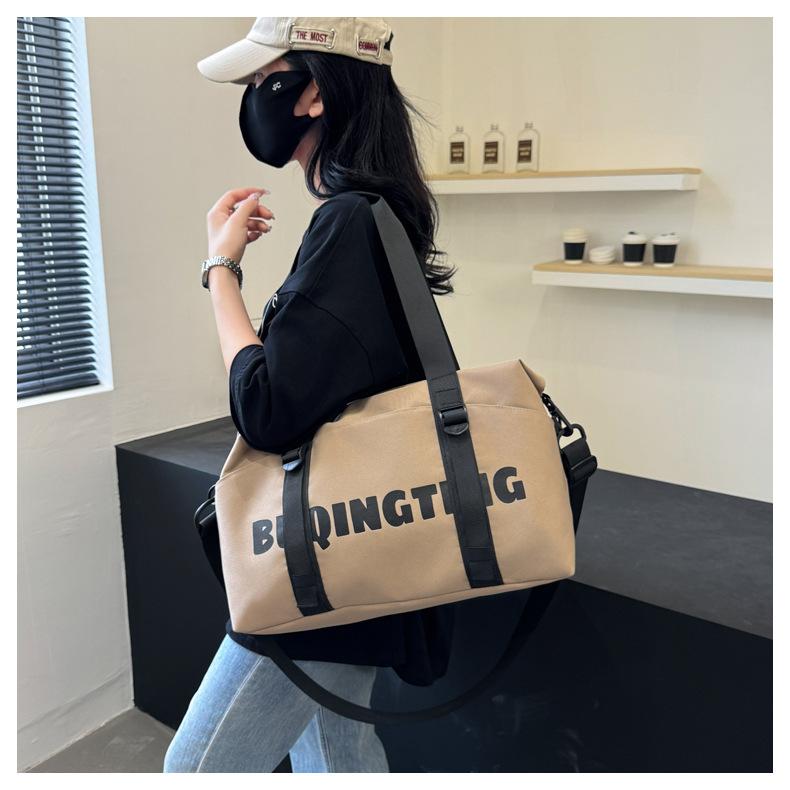 Women's Fashion Letter Print Gym Duffel Bag - Wet & Dry Separation Yoga Fitness Tote, Weekender Overnight Shoulder Bag For Travel 31