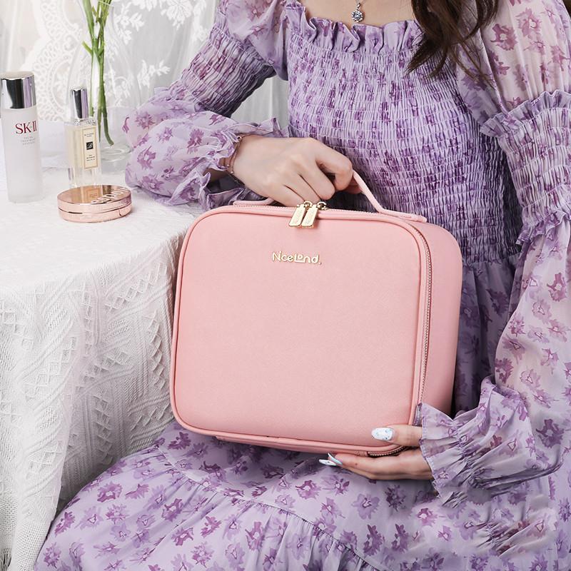 Smart LED Cosmetic Case With Mirror Cosmetic Bag Large Capacity Fashion Portable Storage Bag Travel Makeup Bags 2
