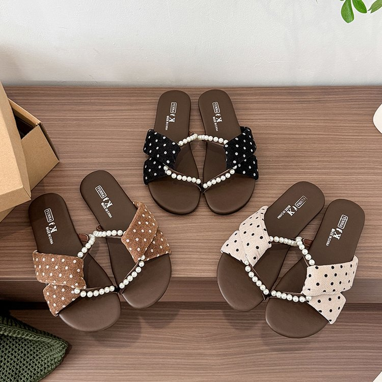 2026 New Arrival Luxury Flat Slippers For Women, Fairy Style One-Strap Slide Sandals, Dress Matching Beach Casual Summer Slides 2
