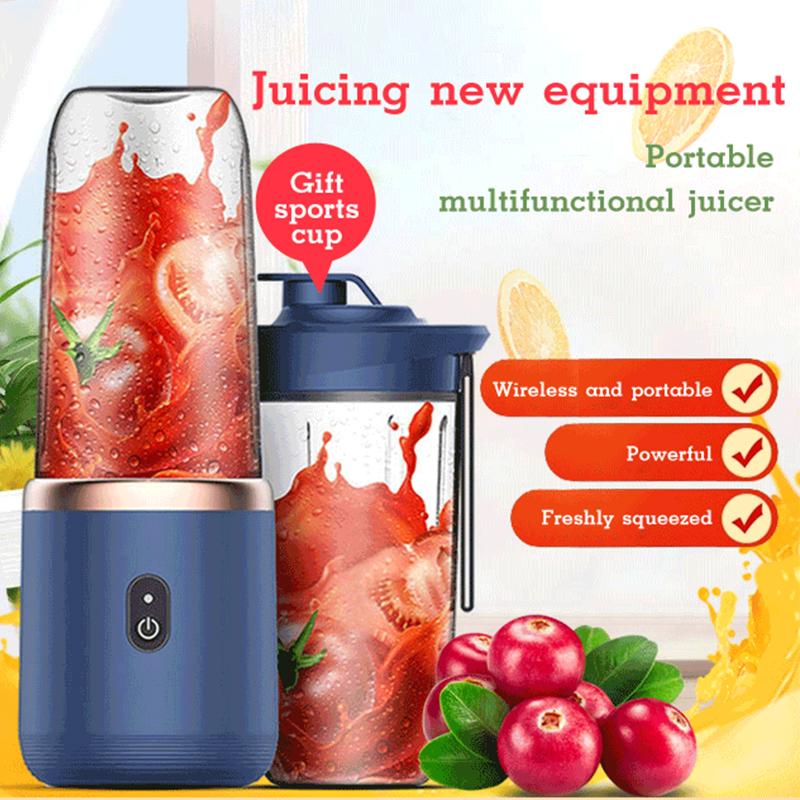 6blade Portable Blender Mini Juicer Cup Extractor Smoothie USB Charging Fruit Squeezer Blender Food Mixer Ice Crusher Portable Juicer Machine 1