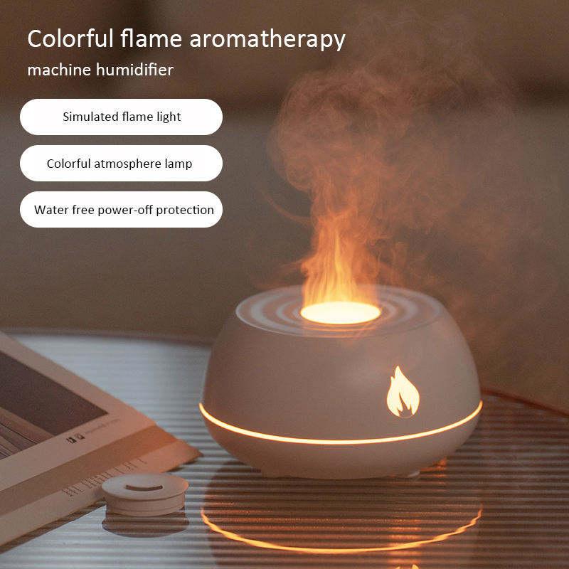 Flame Humidifier Aromatherapy Diffuser 7 Colors Light Home Air Humidifier 130ML USB Room Fragrance Essential Oil Diffuser 1