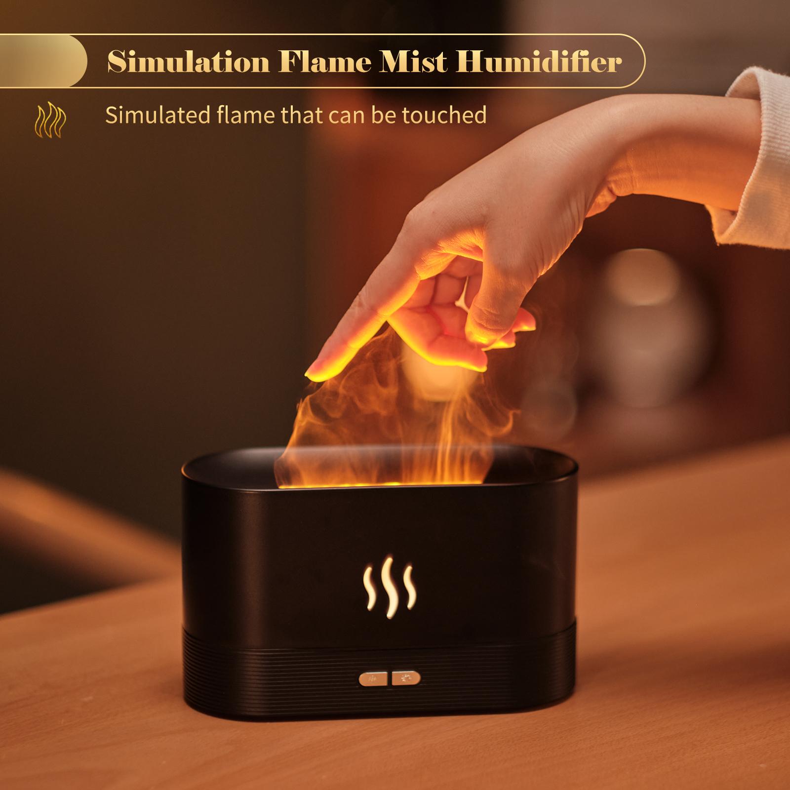 Aroma Diffuser With Flame Light Mist Humidifier Aromatherapy Diffuser With Waterless Auto-Off Protection For Spa Home Yoga Office 2