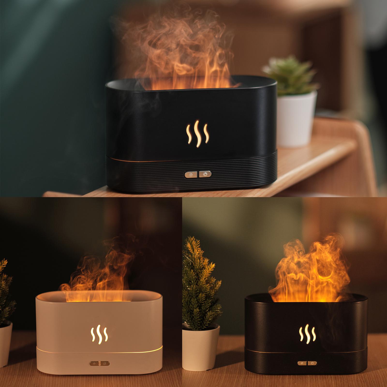 Aroma Diffuser With Flame Light Mist Humidifier Aromatherapy Diffuser With Waterless Auto-Off Protection For Spa Home Yoga Office 1