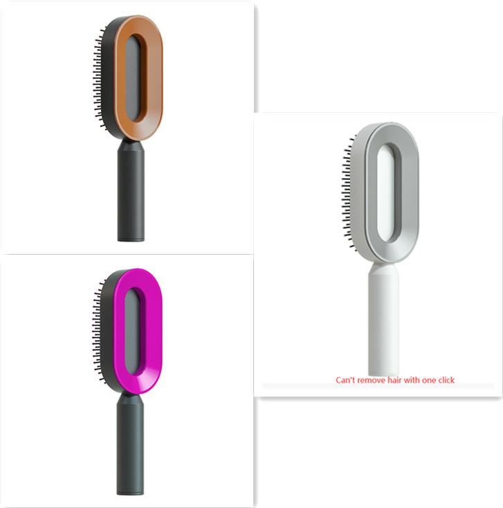 Self Cleaning Hair Brush For Women One-key Cleaning Hair Loss Airbag Massage Scalp Comb Anti-Static Hairbrush 55