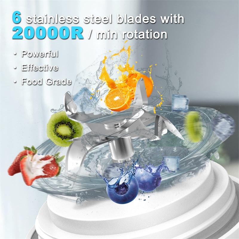 Portable Blender Juicer Personal Size Blender For Shakes And Smoothies With 6 Blade Mini Blender Kitchen Gadgets 2