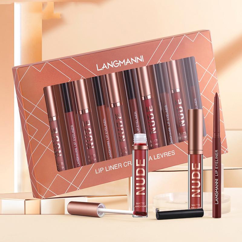 Lip Liner And Lipstick Makeup 12 Pcs Set 6 Matte Lipstick 6 Lip Liner Pens Waterproof Long Lasting Matte Lipstick Beauty Cosmetics Makeup Gift For Girls Lipstick Set 1