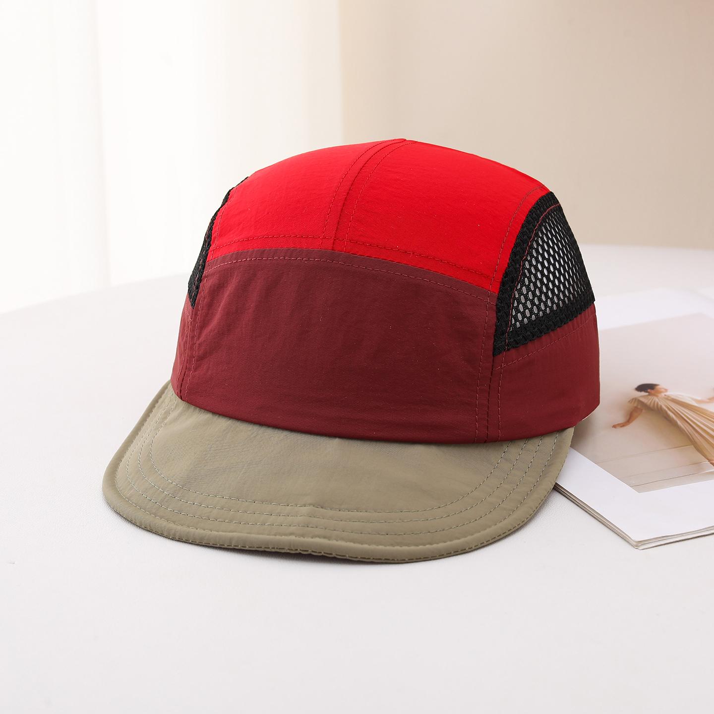 Multi-color Stitched Mesh Fabric, Lightweight And Breathable, Simple And Casual Style. This Baseball Cap With A Flat Brim Is Suitable For Sports, Travel And Daily Use. 5