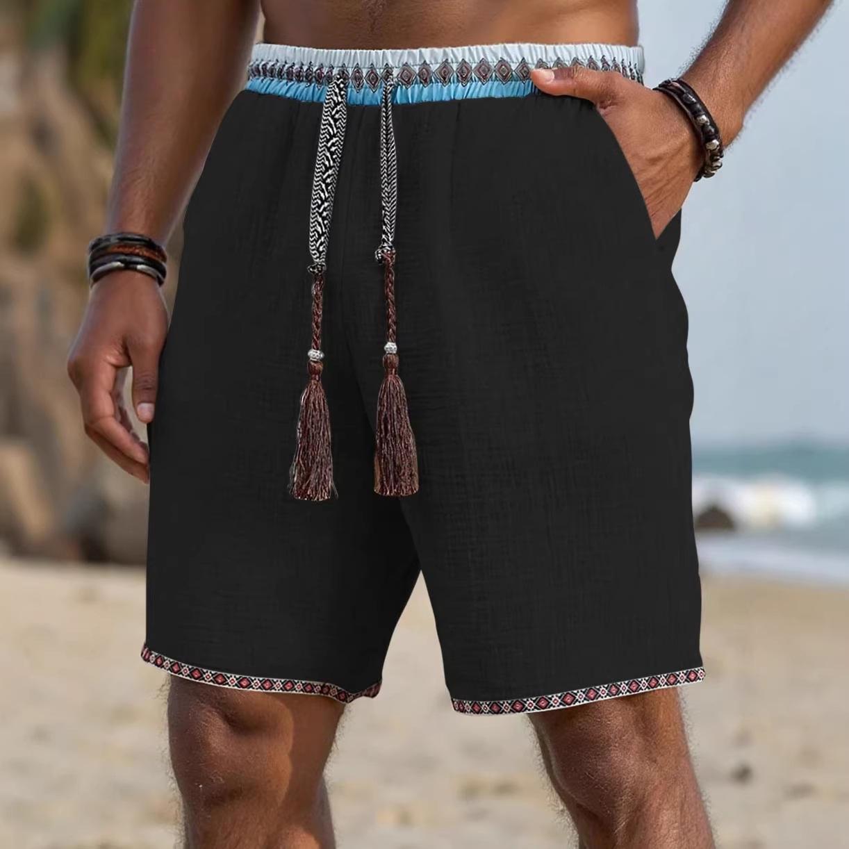 Loose-fitting Breathable Beach Pants With A Trendy Ethnic-style Drawstring Design 2