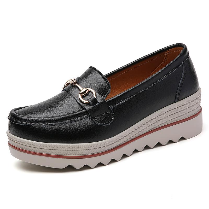 Slip-on Oversized Shoes Comfortable All-match Leather Shoes For Women 8