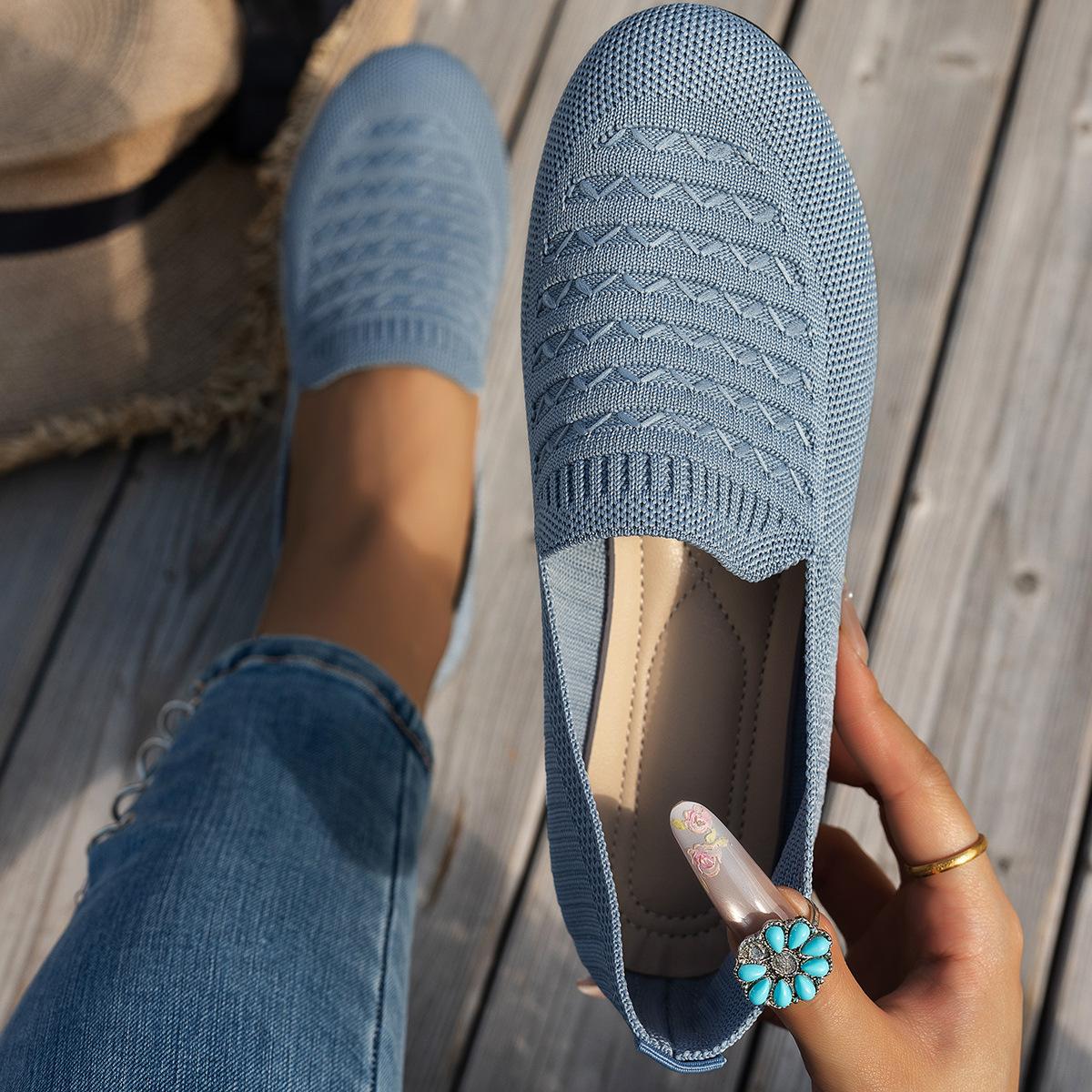 Plus-size Breathable Low-cut Knit Shoes For Women 7