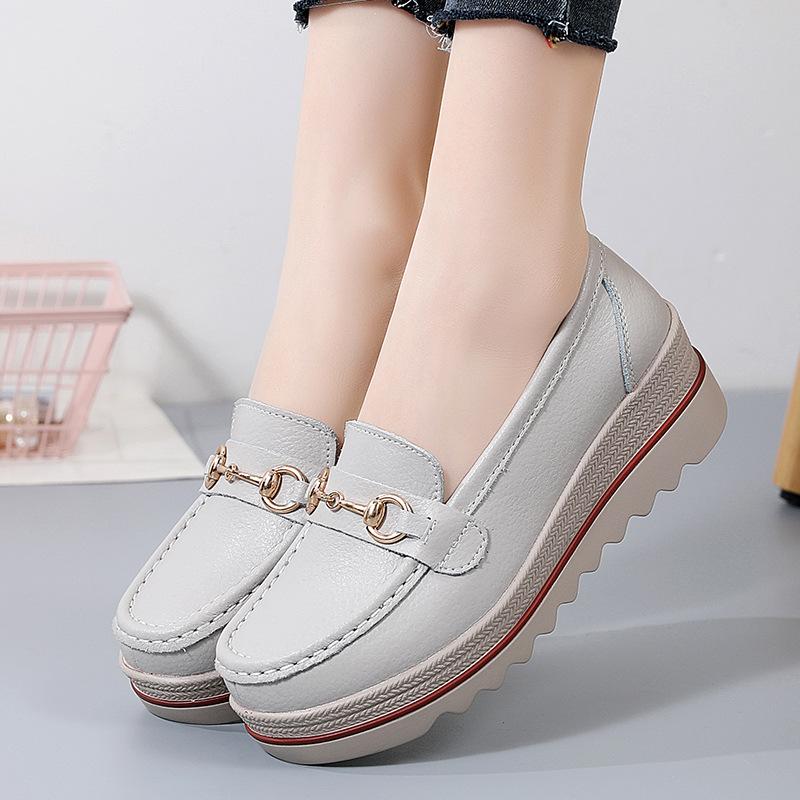 Slip-on Oversized Shoes Comfortable All-match Leather Shoes For Women 1