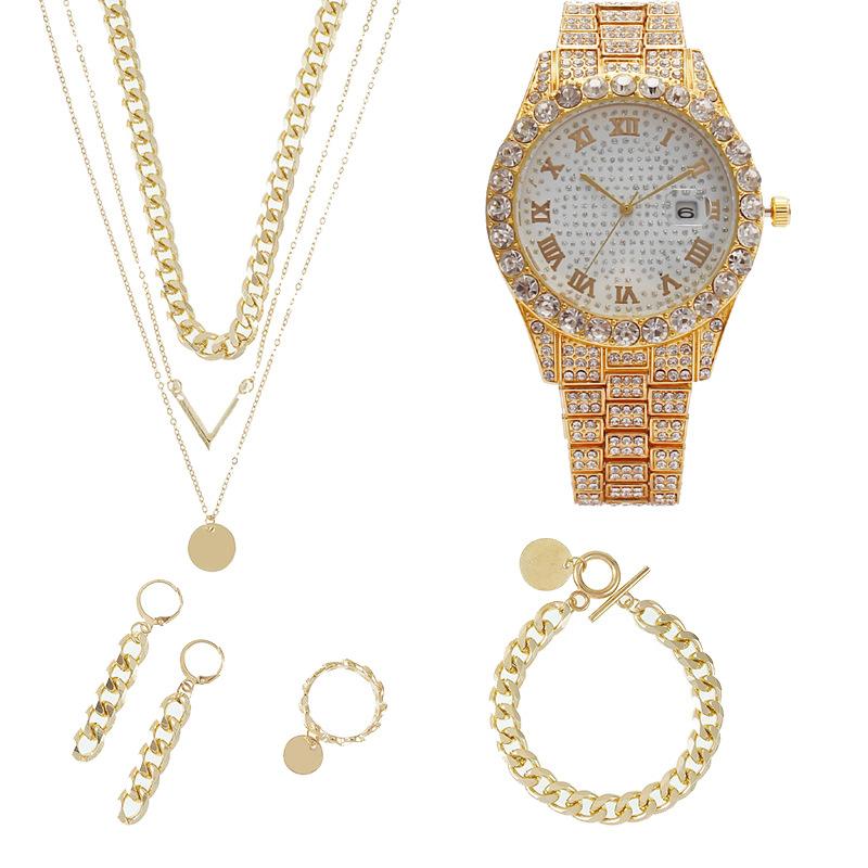 Women's Watch Jewelry 5-piece Set New Quartz Watch Gift Suit Wrist Watch 2