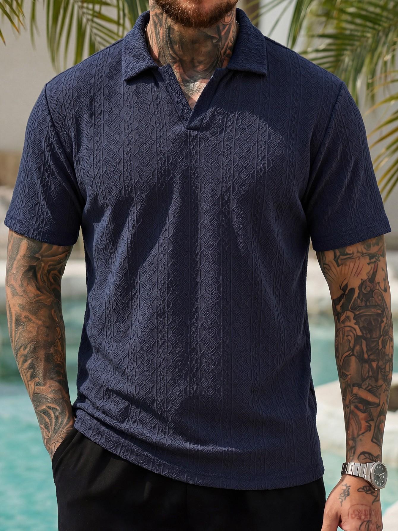 Summer New Arrival Mens Jacquard Polo Shirt 6