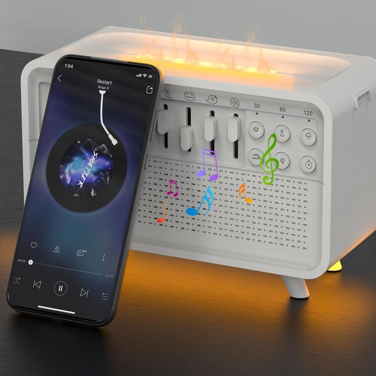 3 In 1 Bluetooth Speaker White Noise Sleep Night Light Humidifier All-in-one Machine Free Combination Of 8 Group Nature Sound 2