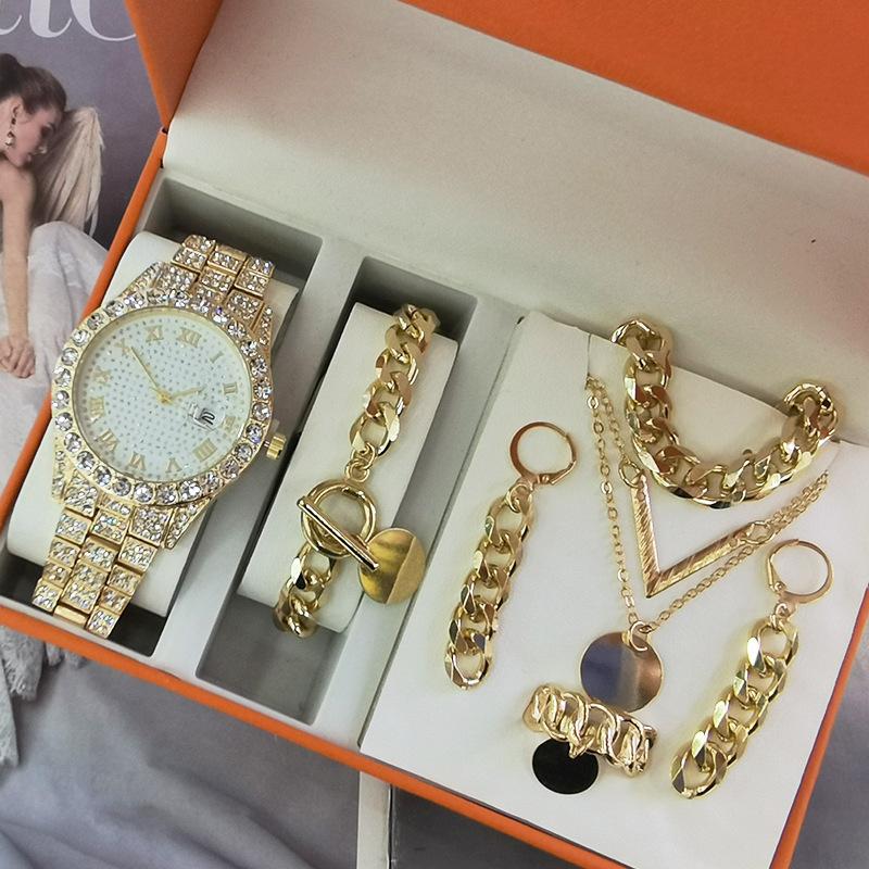 Women's Watch Jewelry 5-piece Set New Quartz Watch Gift Suit Wrist Watch 9