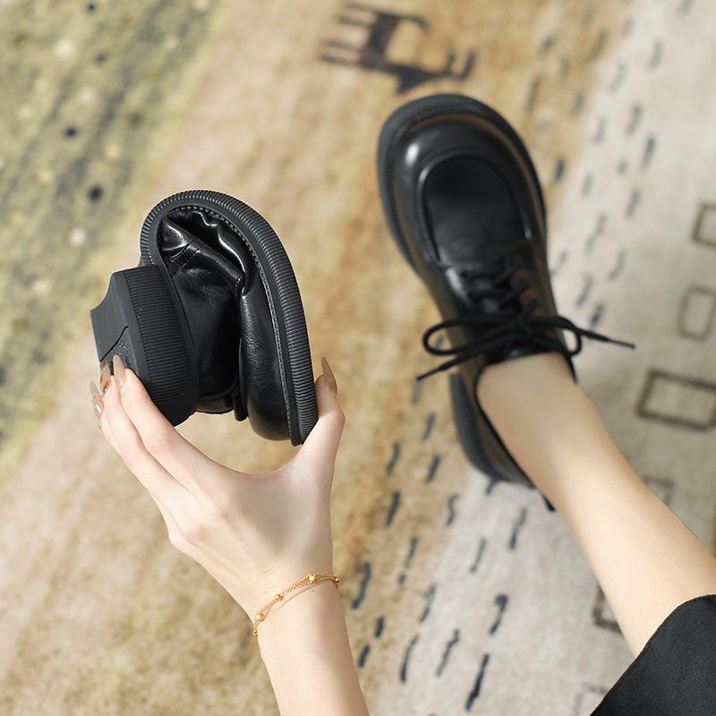 Versatile Soft-soled British-style Lace-up Leather Shoes For Women 2
