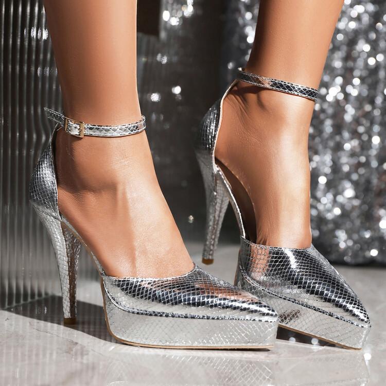 Women's Fashion Plaid Pointed-Toe High-Heel Sandals 2