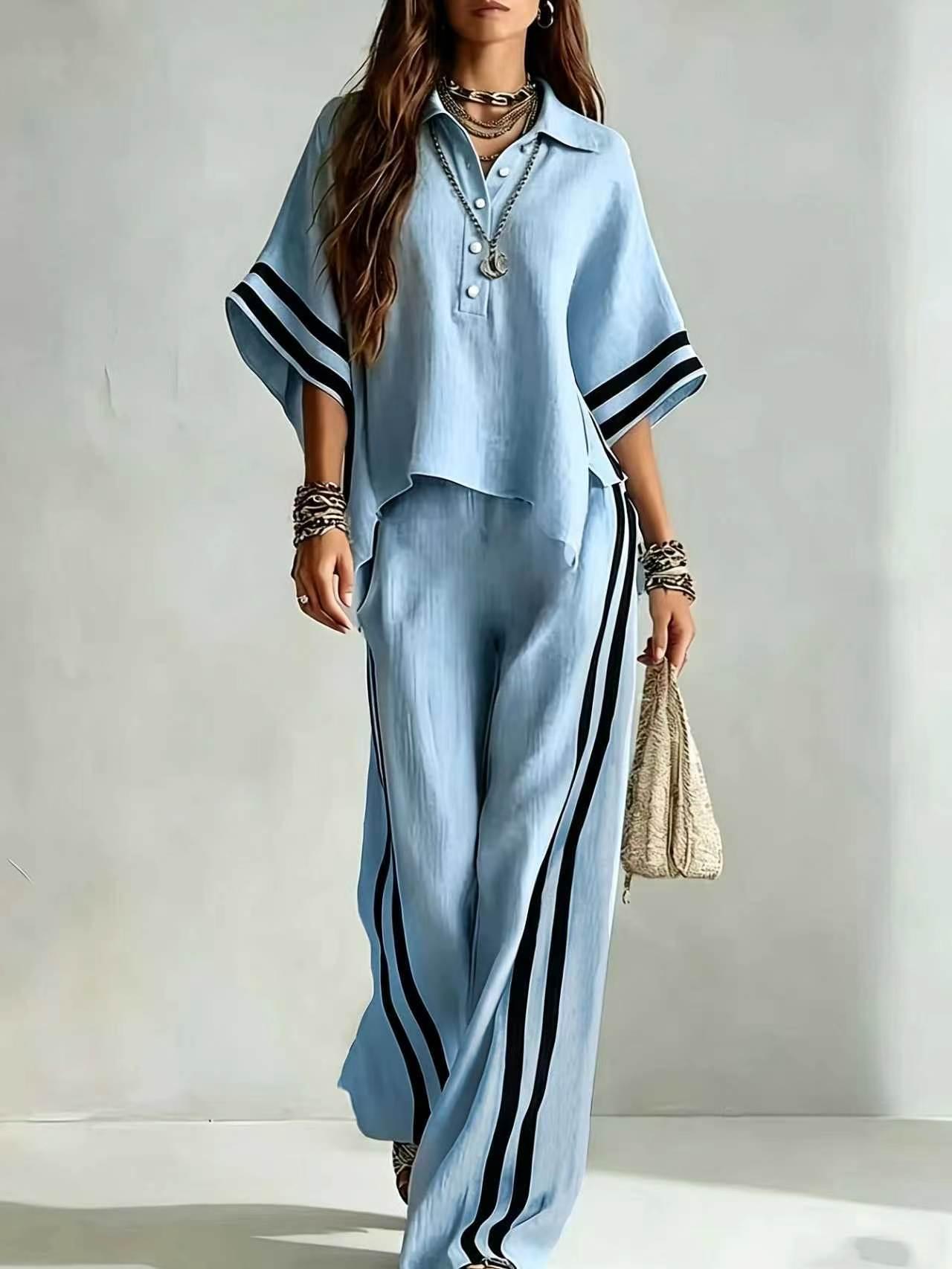 Short-sleeve Shirt And Loose-fitting Trousers Two-piece Set 7