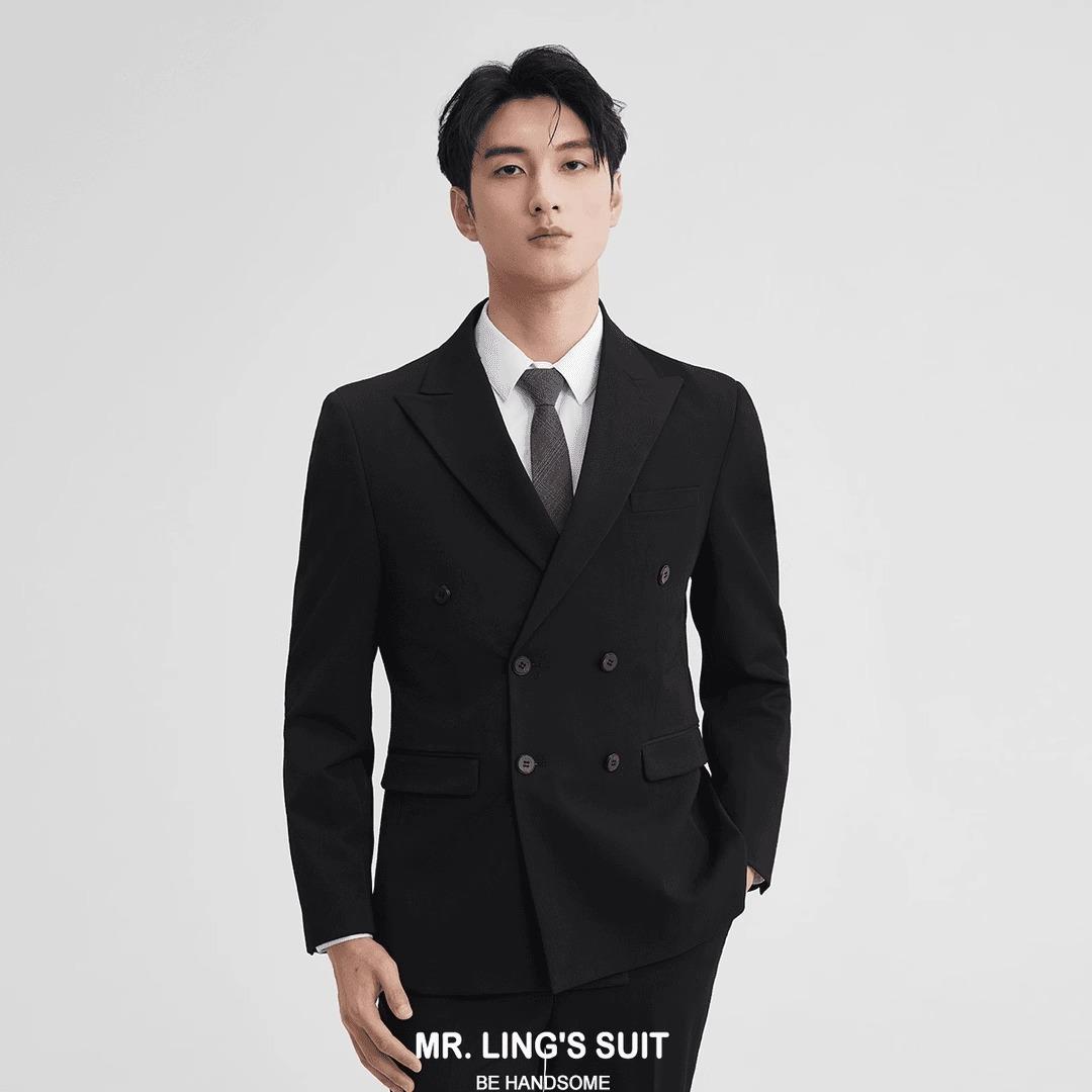 Men's Plus-Size Business-Casual Three-Piece Suit Set 1
