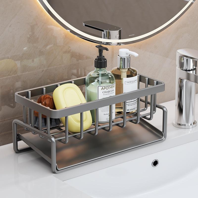 Rag Rack Kitchen Shelf Sink Drainage Basket Sub-table Multi-functional 3