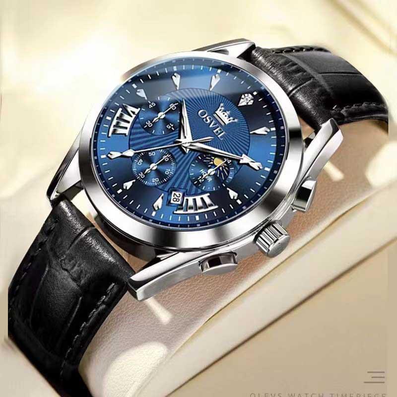 Men's Multi-functional Fashion Quartz Business Steel Belt Wrist Watch 20