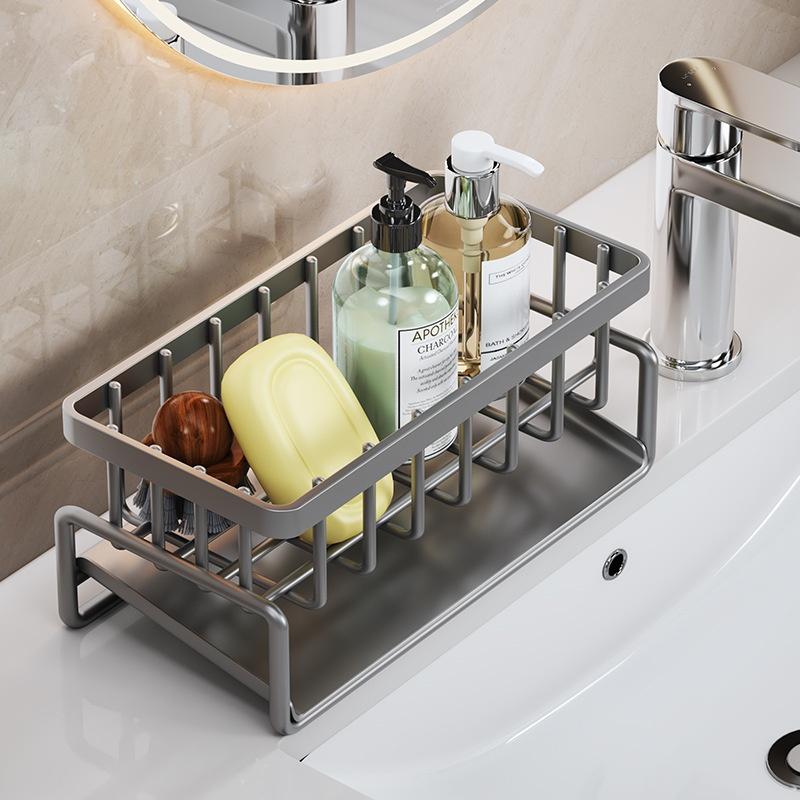Rag Rack Kitchen Shelf Sink Drainage Basket Sub-table Multi-functional 4
