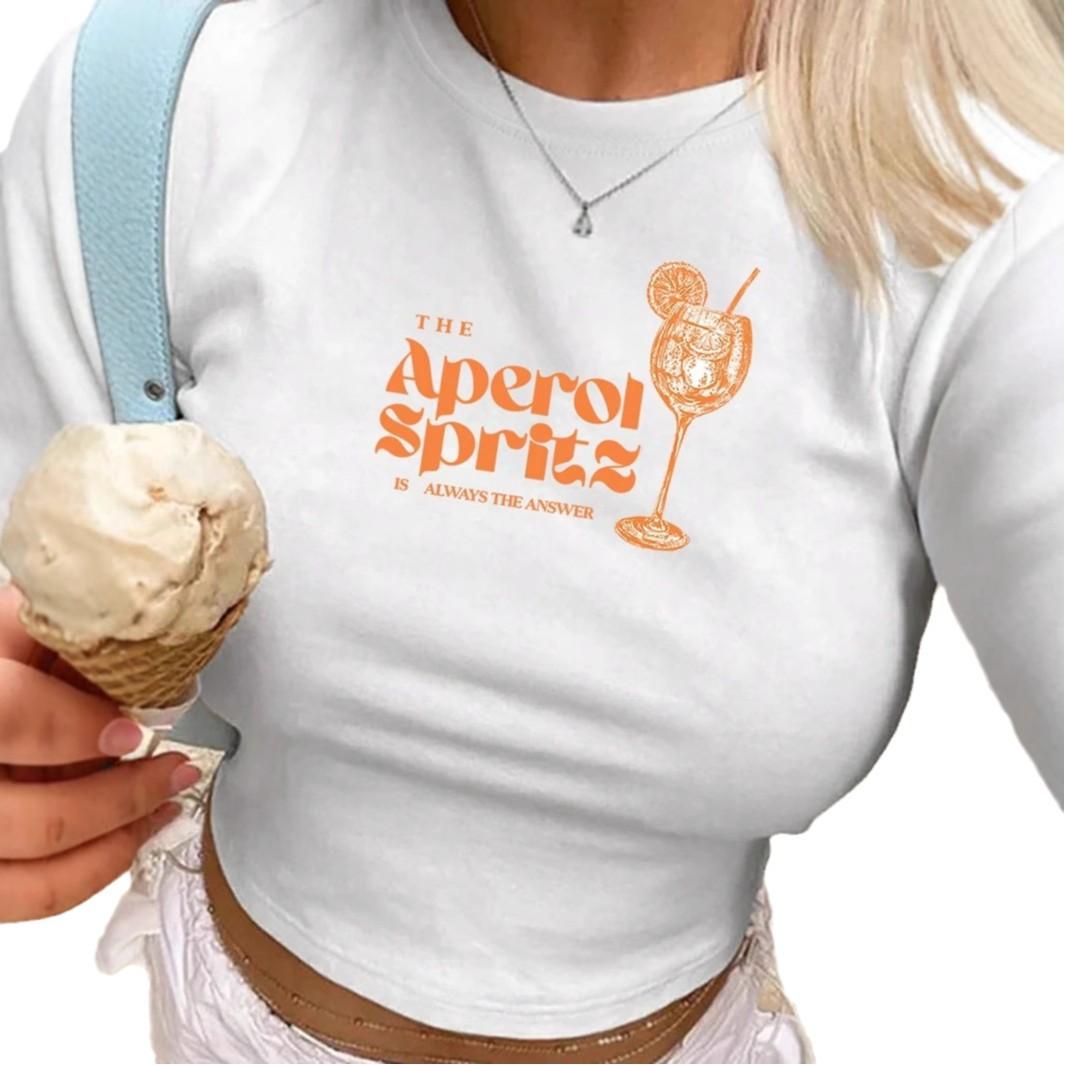 Spicy Girl Crop-top Round-neck T-shirt American Style 5
