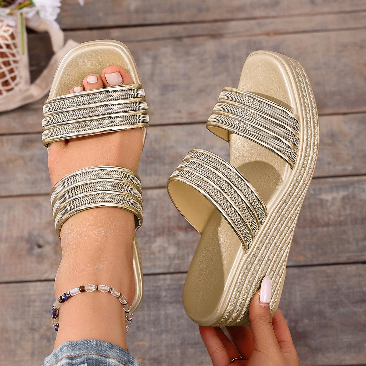 Flat Strappy Casual Silver Beach Sandals 2