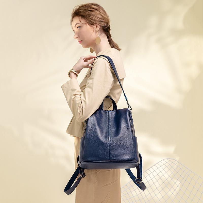 Versatile Large-Capacity Anti-Theft Bag Soft Leather Backpack 3