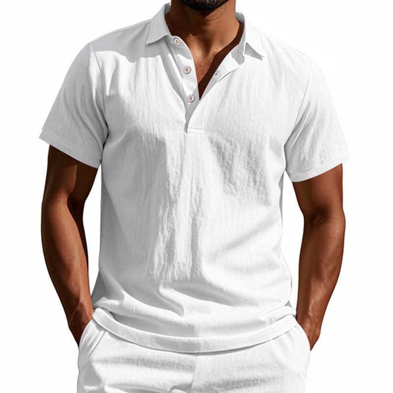 Breathable Linen Casual Short-Sleeve Polo Shirt 2