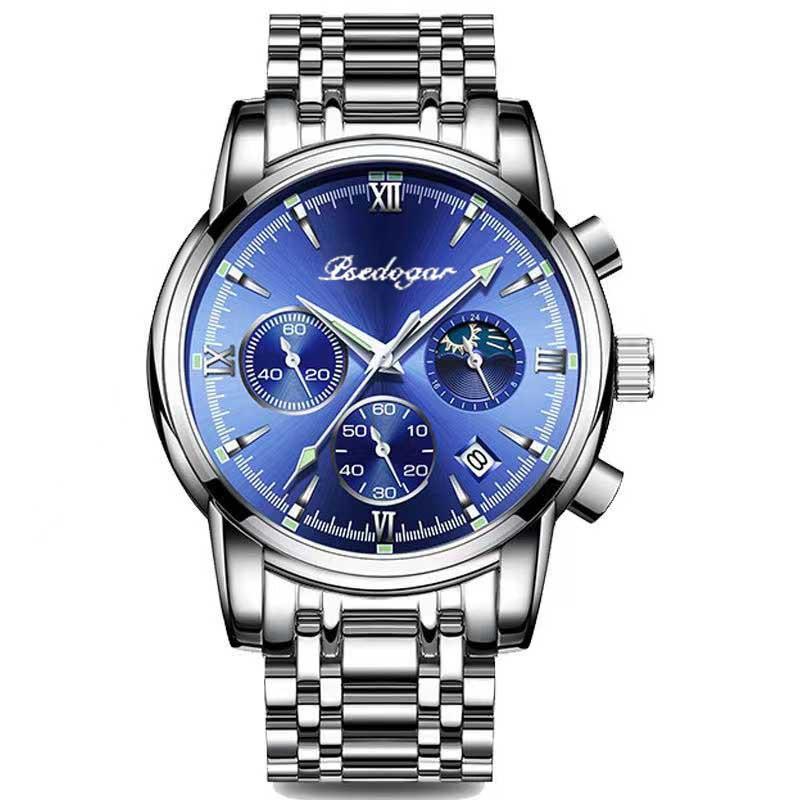 Men's Multi-functional Fashion Quartz Business Steel Belt Wrist Watch 23
