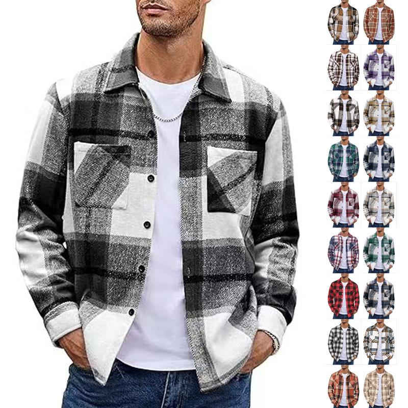 Button Up Casual Retro AutumnWinter Mens Shirt 1
