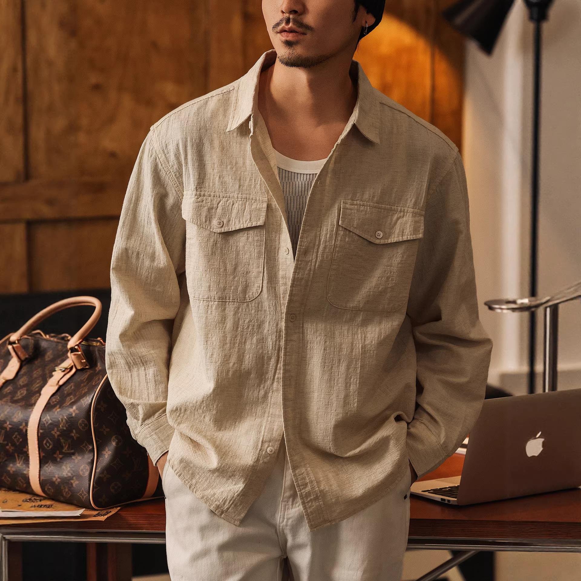 Old Money Style Vintage Linen Shirt 2