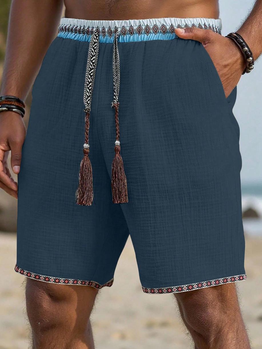 Loose-fitting Breathable Beach Pants With A Trendy Ethnic-style Drawstring Design 14