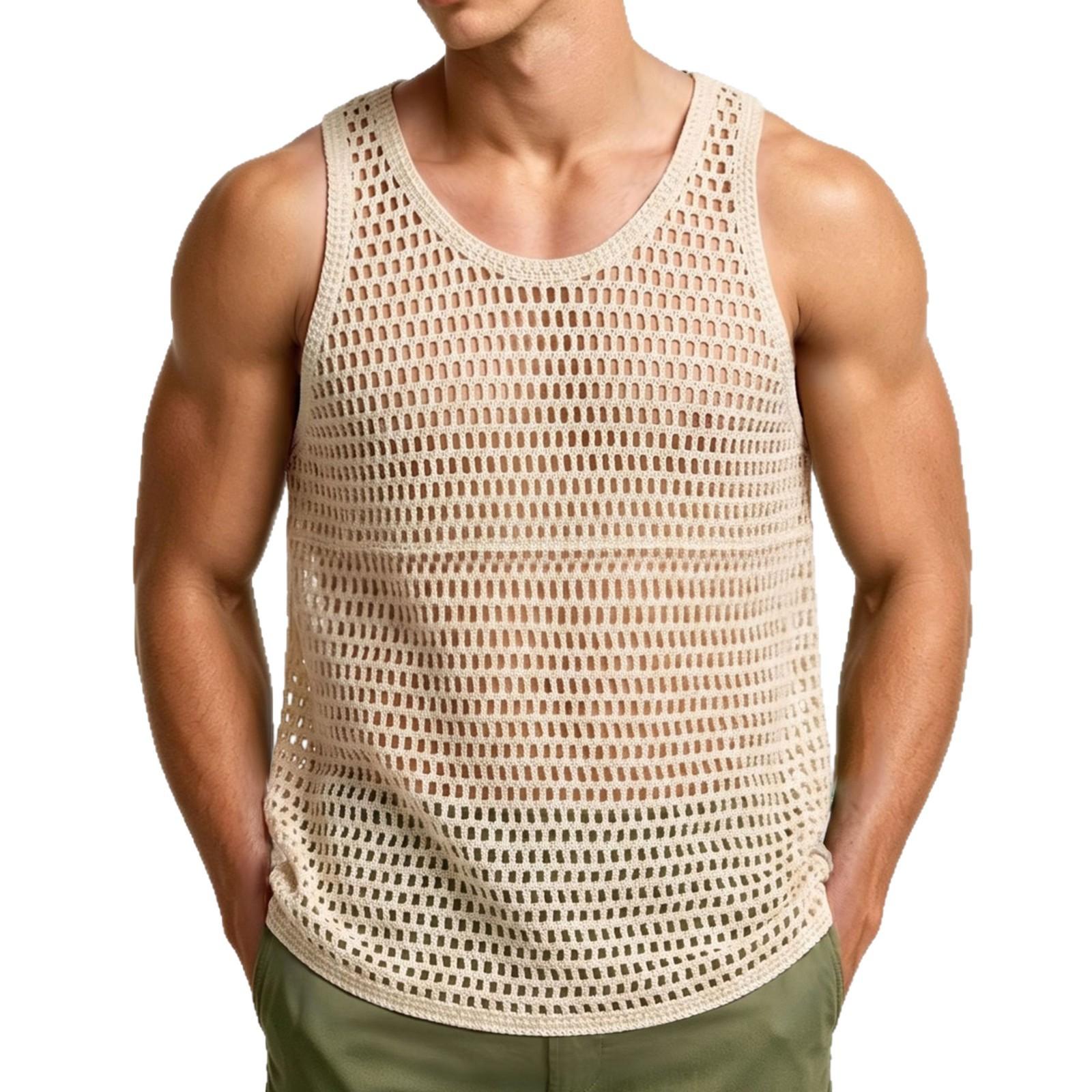 Fitness All-Match Mesh Sleeveless Top Men's Clothing 7
